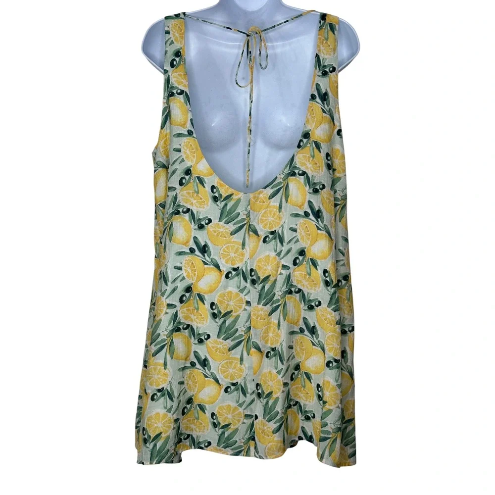 Abercrombie & Fitch Mini Dress Medium Green Lemon Shift Summer Vacation Spring